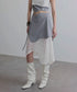 Wave Line Patchwork Skirt